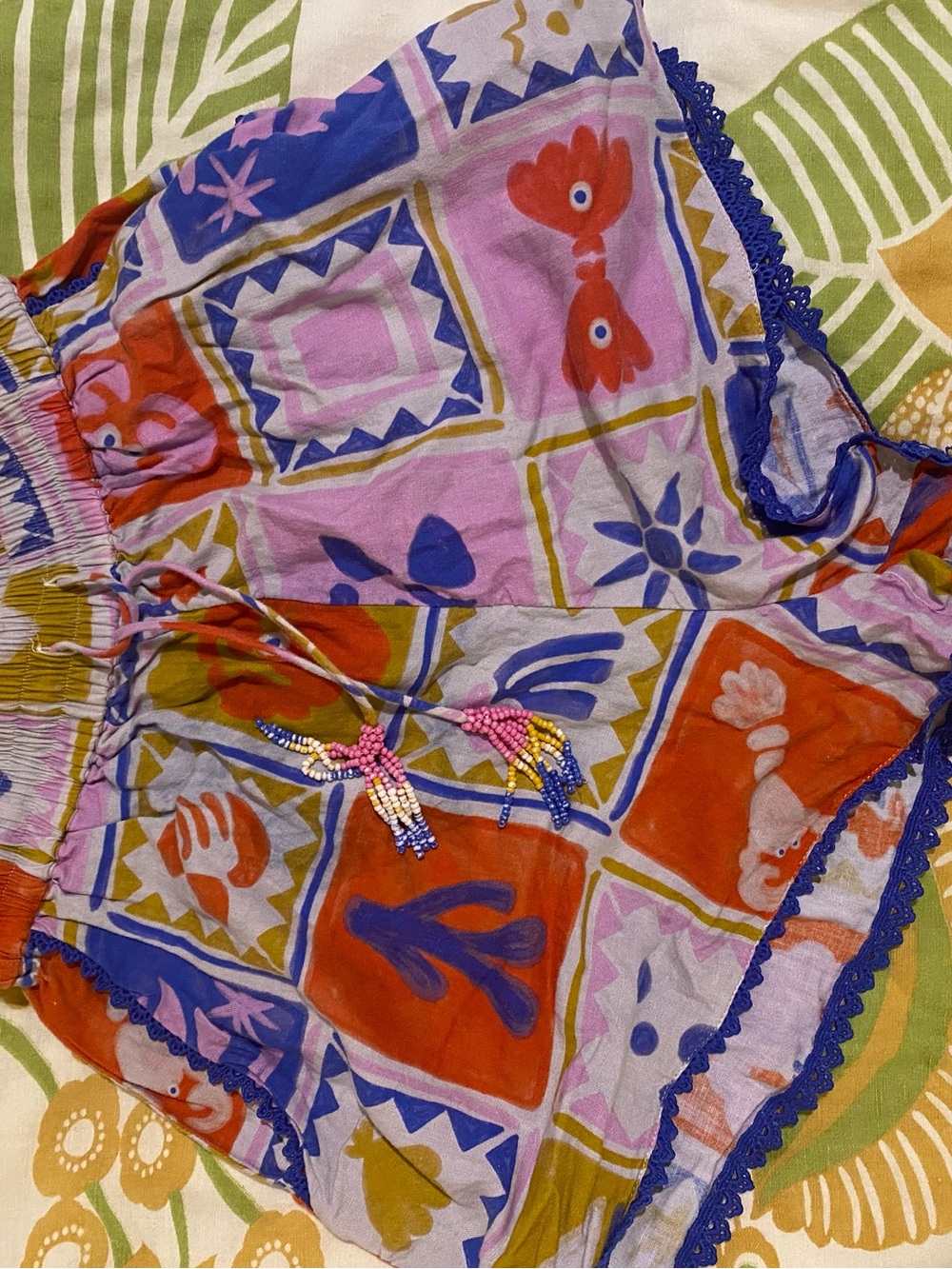 Colorful Printed Women’s Shorts with Beaded Drawstring NEW, no tags. Never worn.